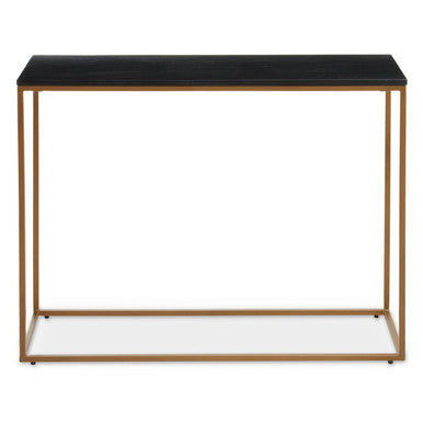 Varana Black Marble Console Table with Gold Finish Frame