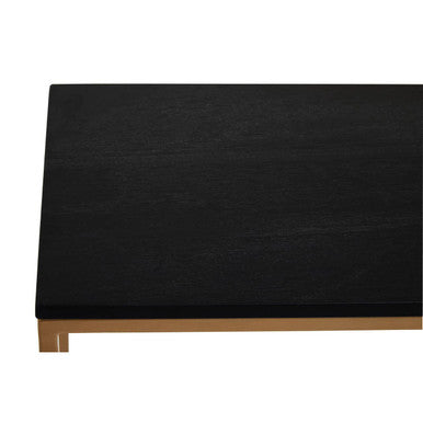 Varana Black Marble Console Table with Gold Finish Frame