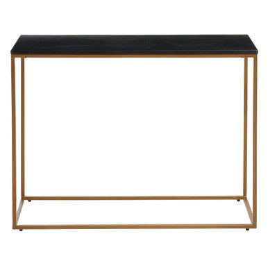 Varana Black Marble Console Table with Gold Finish Frame