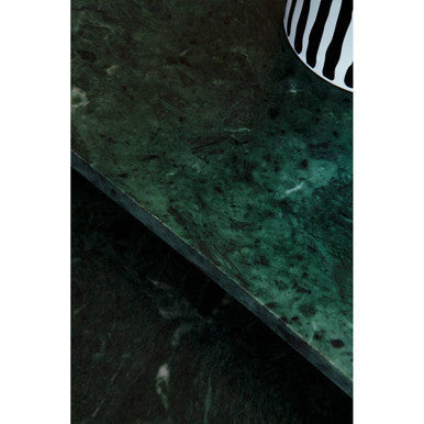 Mandoli Green Marble and Gold Finish Set of 2 Side Tables