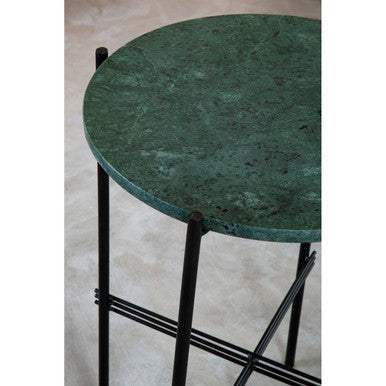 Green Marble Top Round Side Table | Mandoli