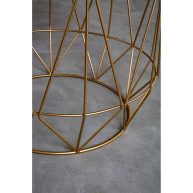 Mandoli Green Marble and Gold Finish Side Table