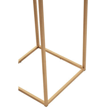 Mandoli White Marble and Gold Finish Set of 2 Square Nesting Tables