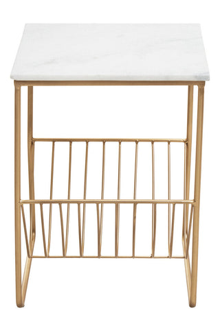 Mandoli White Marble Rack Side Table