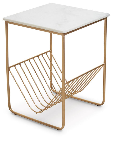 Mandoli White Marble Rack Side Table