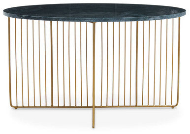 Nirav Green Marble And Gold Frame Coffee Table