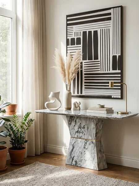 Spezia Grey Marble Console Table