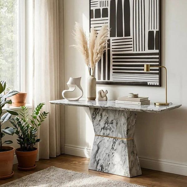 Spezia Grey Marble Console Table