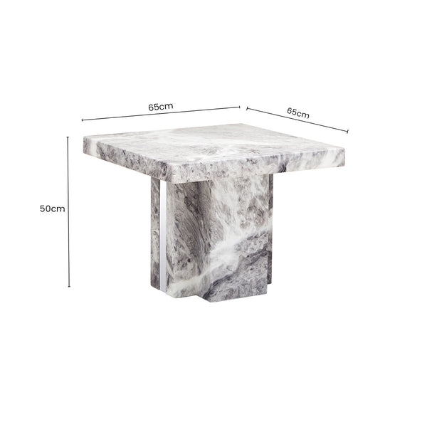 Saronno Grey Marble Side Table