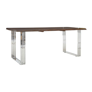 Natural Wood Top Dining Table with Stainless Steel Looped Base | Hampstead
