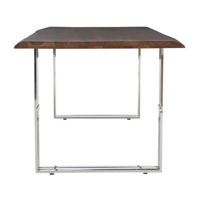 Natural Wood Top Dining Table with Stainless Steel Looped Base | Hampstead