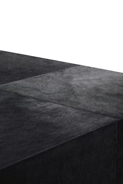 Kensington Townhouse Black Hair on Leather 1 Drawer Bedside Table