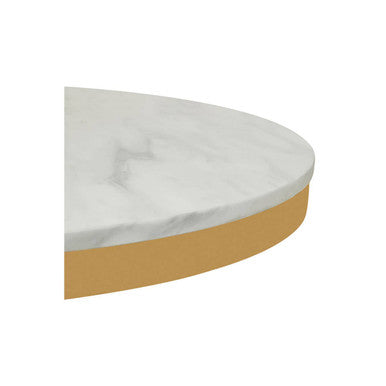 Azalea White Marble Round Dining Table with Gold Finish Base