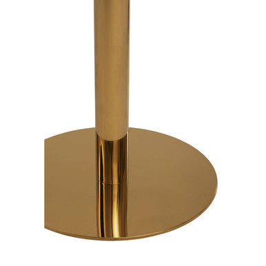 Azalea White Marble Round Dining Table with Gold Finish Base