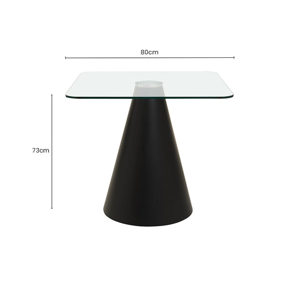 Azalea Clear Glass Square Dining Table