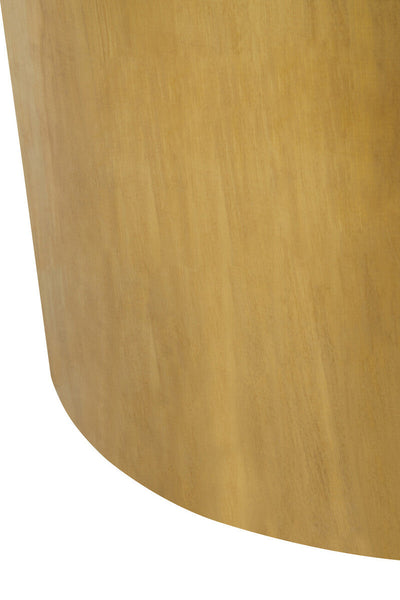 Black and White Round Geometric Bone Inlay Coffee Table with Gold Finish Base | Fusion