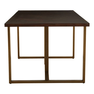 Brando Acacia Veneer Dining Table with Antique Brass Finish Legs