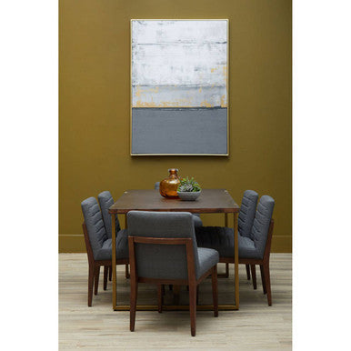 Brando Acacia Veneer Dining Table with Antique Brass Finish Legs