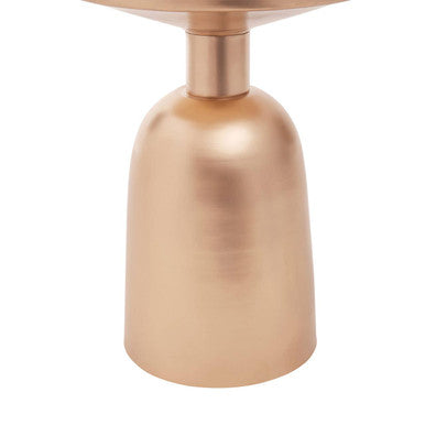 Amira White Marble Small Side Table with Gold Finish Base