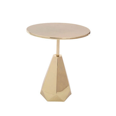 Amira Gold Finish Round Side Table