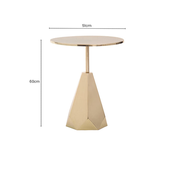 Amira Gold Finish Round Side Table