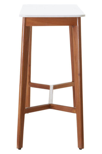 White Marble Top Console Table with Sustainable Acacia Wood Base | Myan