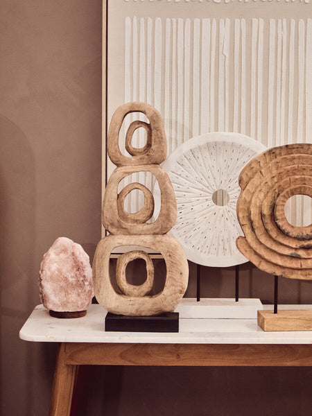 White Marble Top Console Table with Sustainable Acacia Wood Base | Myan