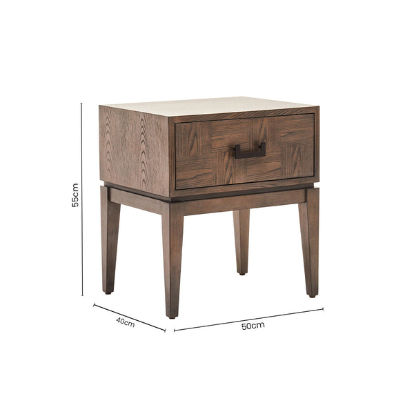 Dimaro Antique Grey Finish 1 Drawer Side Table