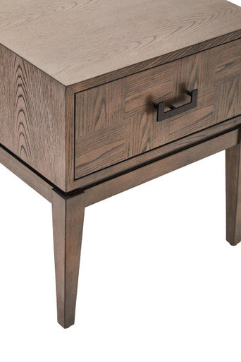 Dimaro Antique Grey Finish 1 Drawer Side Table