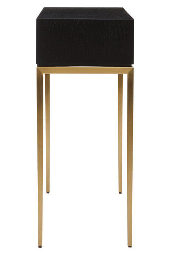 Deruta Black and Grey Shagreen Effect 1 Drawer Console Table