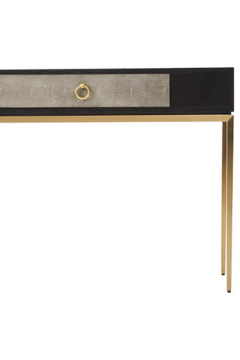 Deruta Black and Grey Shagreen Effect 1 Drawer Console Table
