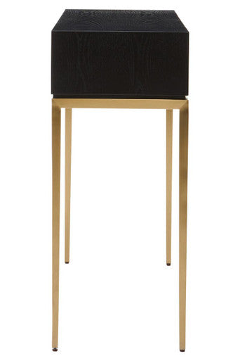Davoli Black and Gold Finish 1 Drawer Console Table