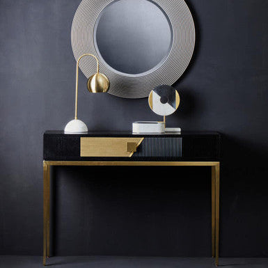 Davoli Black and Gold Finish 1 Drawer Console Table