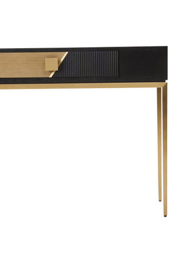Davoli Black and Gold Finish 1 Drawer Console Table