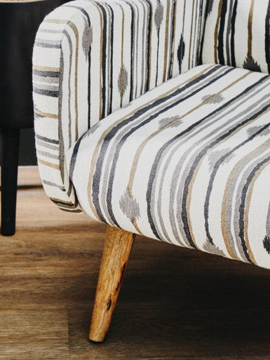 Cefena Black and White Chair With Straight Arms