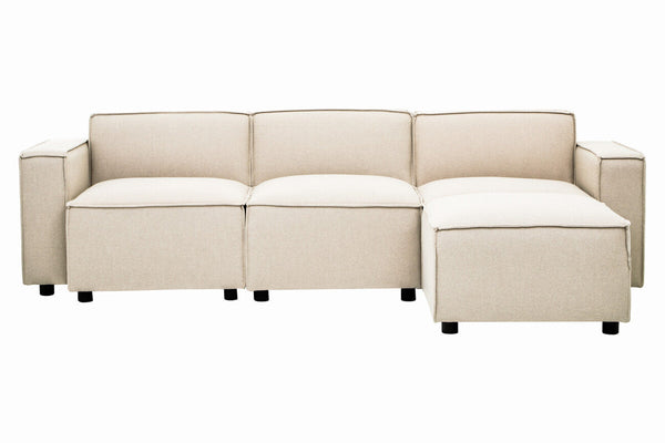 Toulouse Cream Fabric Armless Modular Sofa