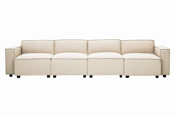 Toulouse Cream Fabric Armless Modular Sofa