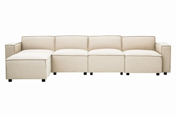 Toulouse Cream Fabric Armless Modular Sofa