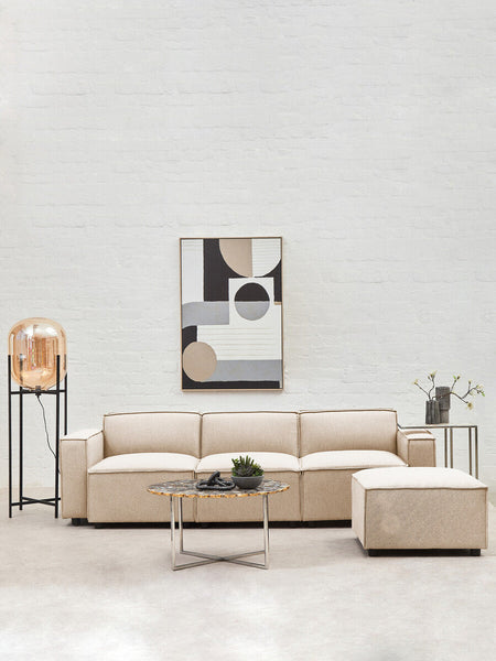 Toulouse Cream Fabric Armless Modular Sofa