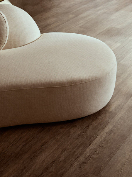 3 Seater Cream Linen Curved Sofa, Ovada
