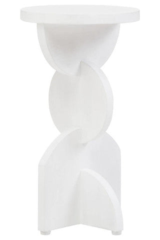 Walsa Whitewash Mango Wood Abstract Side Table