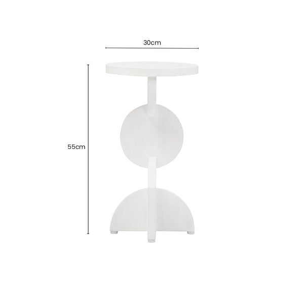 Walsa Whitewash Mango Wood Abstract Side Table
