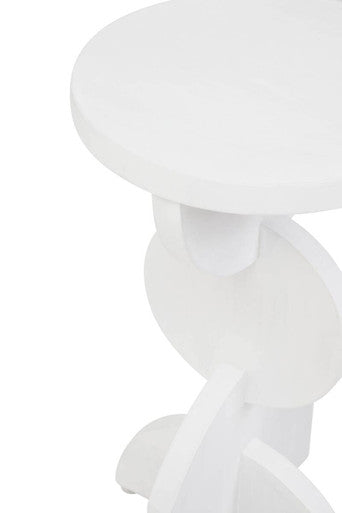 Walsa Whitewash Mango Wood Abstract Side Table