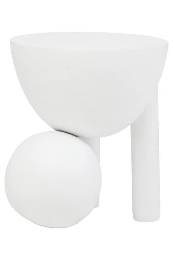 Walsa Whitewash Mango Wood Side Table with Ball Detail
