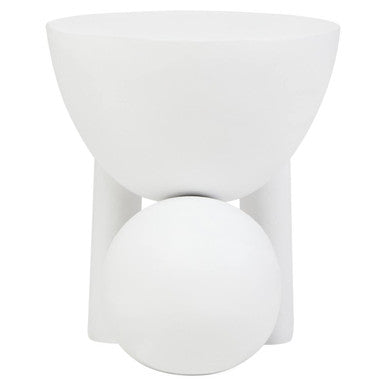 Walsa Whitewash Mango Wood Side Table with Ball Detail