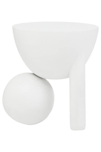 Walsa Whitewash Mango Wood Side Table with Ball Detail