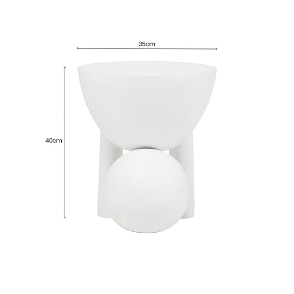 Walsa Whitewash Mango Wood Side Table with Ball Detail