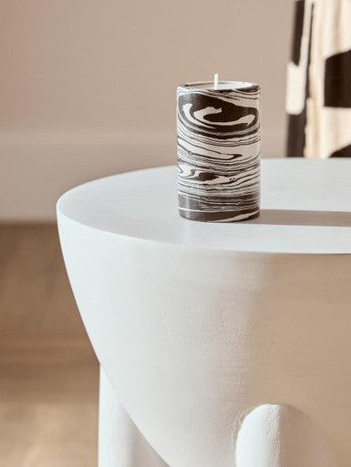 Walsa Whitewash Mango Wood Side Table with Ball Detail