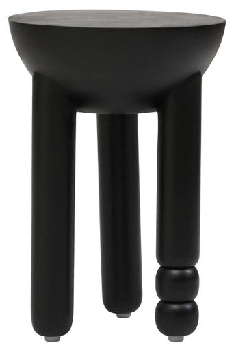 Walsa Black Finish Mango Wood Round Side Table