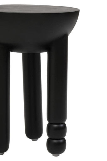 Walsa Black Finish Mango Wood Round Side Table